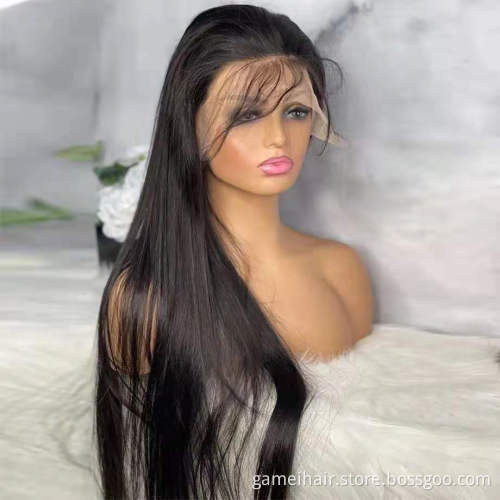 150% 180% Density HD  Lace front Human Hair Wigs For Black Women Wholesale Brazilian Virgin Hair Transparent Lace Front Wig